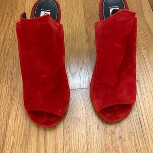 Red High Heel Mules Steve Madden